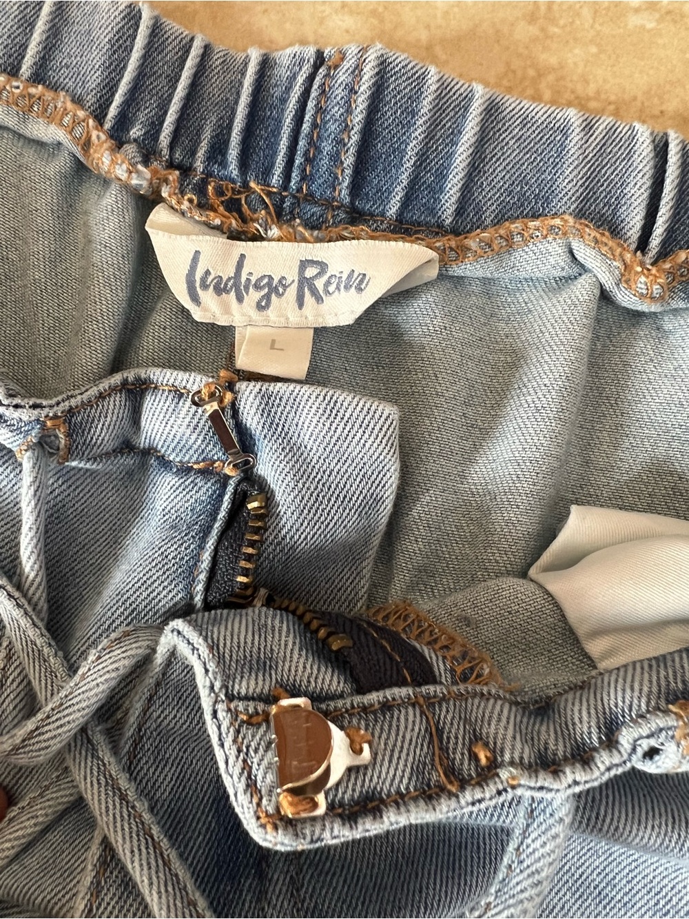 Indigo Rein Relaxed Wide Leg Jeans Large - Picture 4 of 4